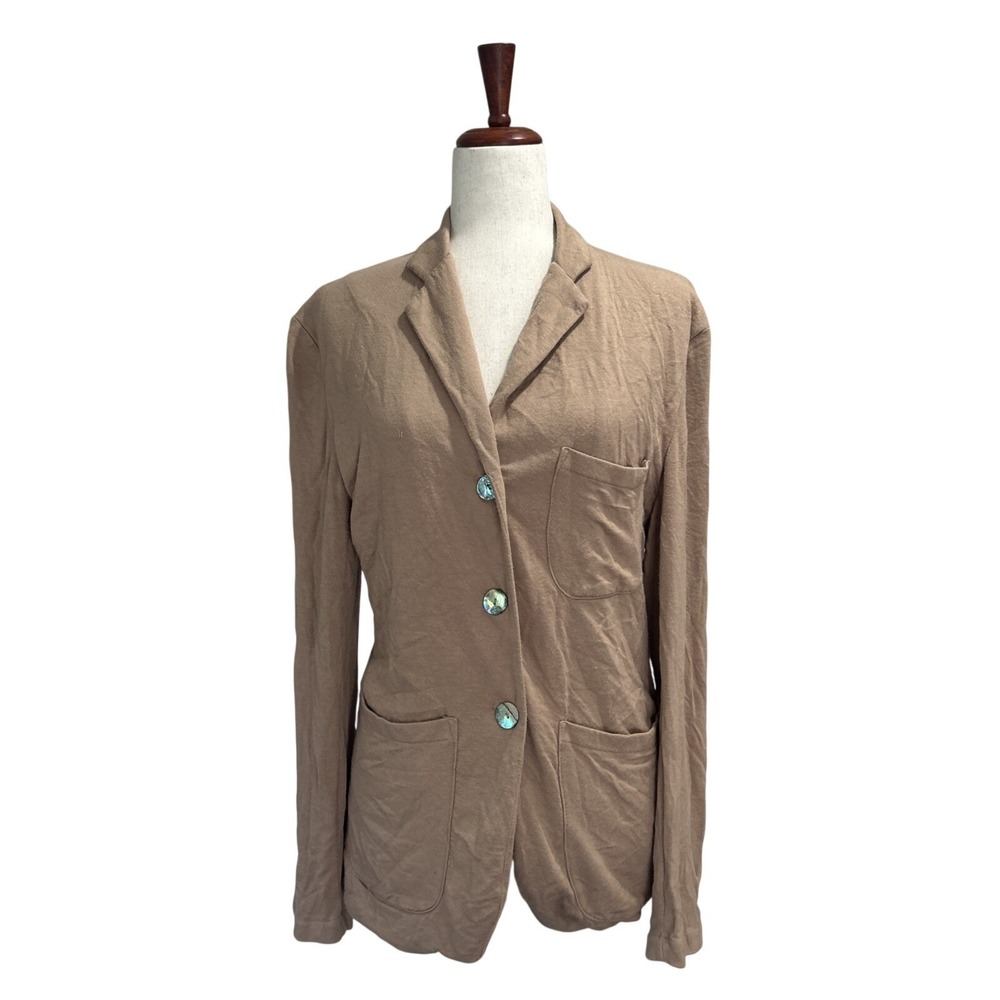 Bleusalt Size 2 US Medium The Big Rock Boyfriend Blazer in Camel Soft Jacket